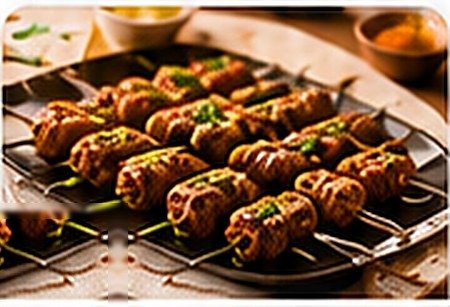 Signature seekh kababs on the grill